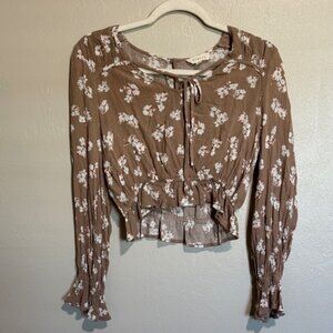Promesa Brown Floral Blouse